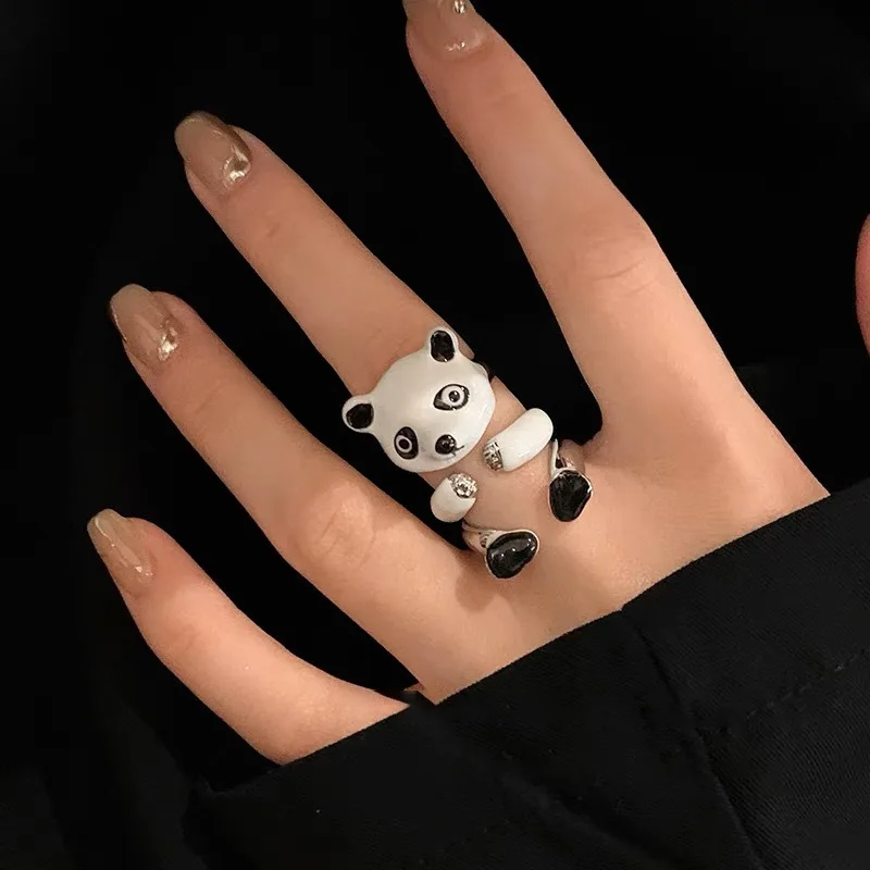 Colorful Butterfly Cute Adjustable Spinning Ring Bee Heart Yin Yang Panda Pig Enamel Spinner Rings For Anti Anxiety