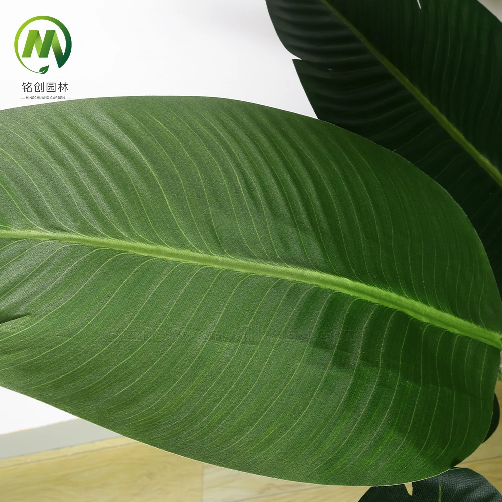 Home Decor Hot Sale Indoor Artificial Green Banana Plants Plastic Big Leaves Potted Plant Artificial Traveler Banana Tree