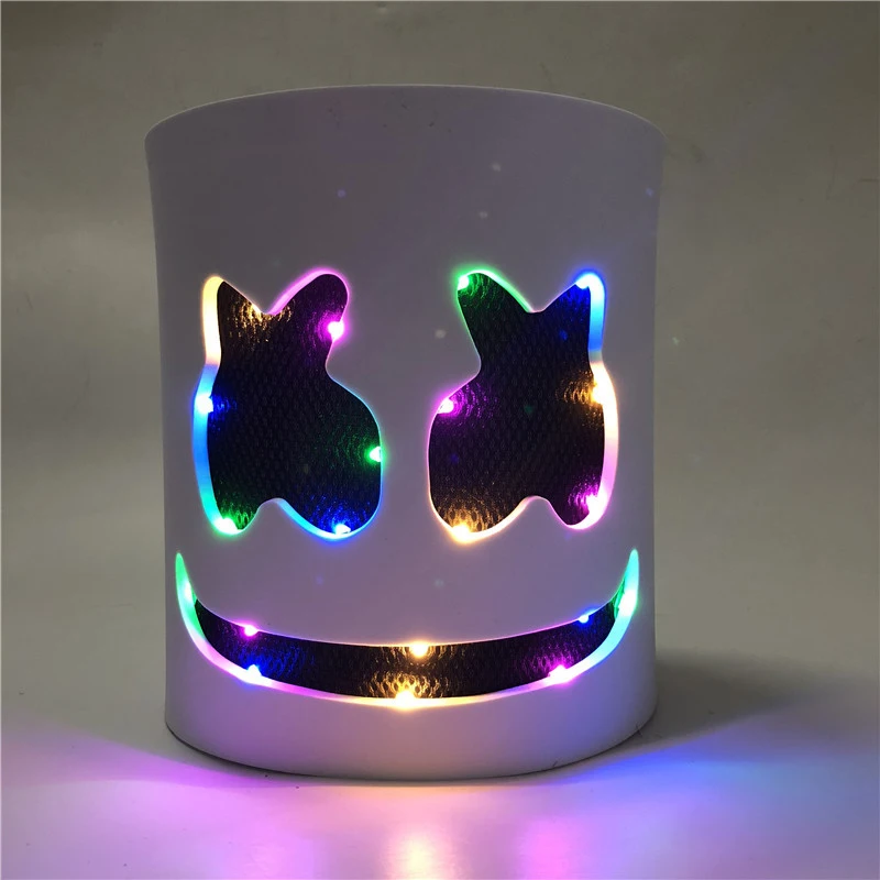 New Design Halloween Marshmallow LED Light Face Mask Full Head EVA Music Festival Funny Masks