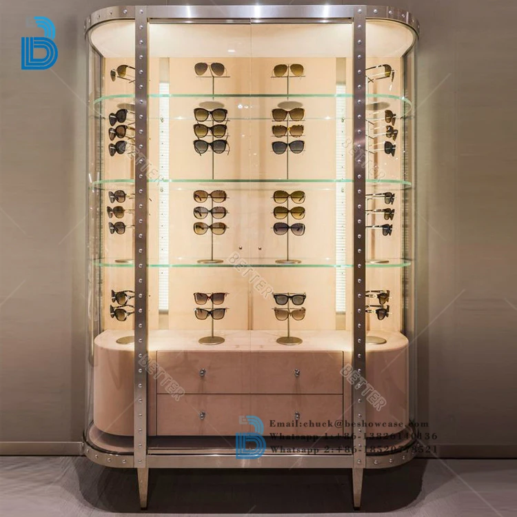 Customized optical store wall mount sunglasses display holder rack eyewear displays