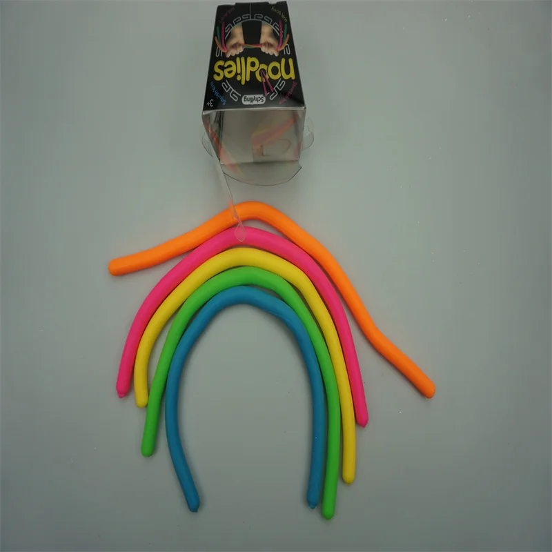 TPR  5-Pack of Squeeze Simulation Toys Kitchen Toys Set Stretchy String Sensory Play Fuzzy Worm Noodles fun Elastic noodles