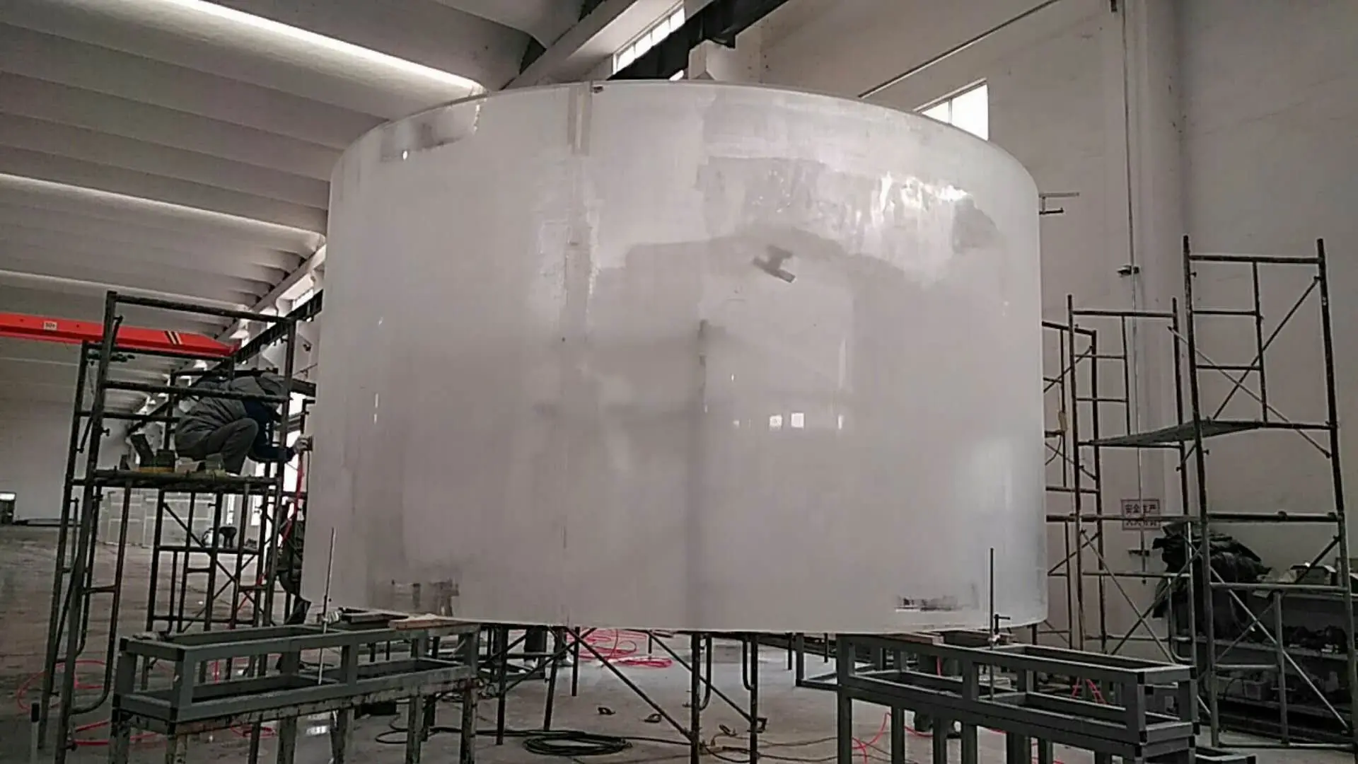 Grandview large size cylindrical Acrylic fish tank rimless aquarium