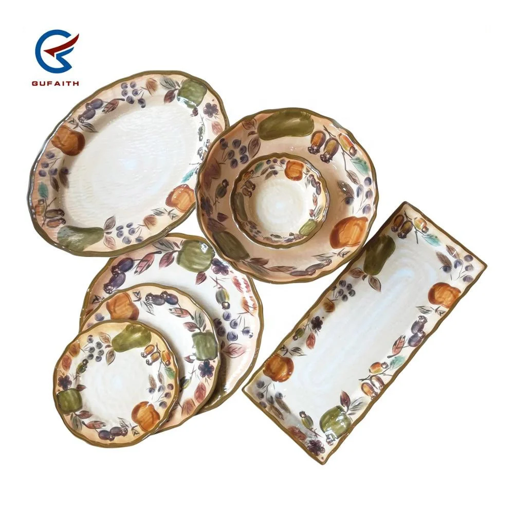 Harvest Festival  Dinnerware Sets for Thanksgiving Day Melamine Plates Melamine Dinnerware Sets