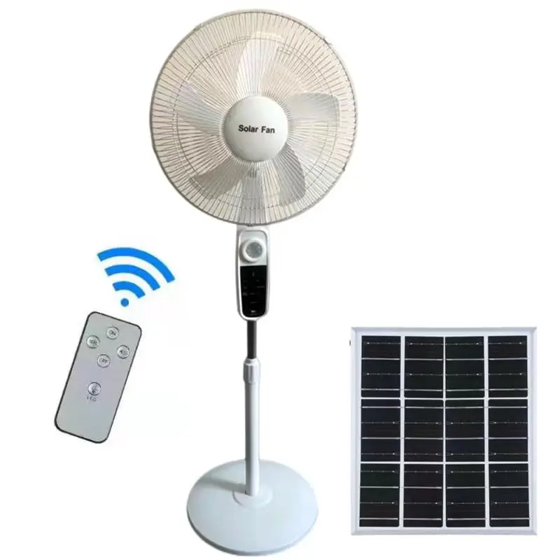 OEM/ODM HS-228F Ventilador Powered Fan 16 Inch Lithinum Battery with solar panel fan solar
