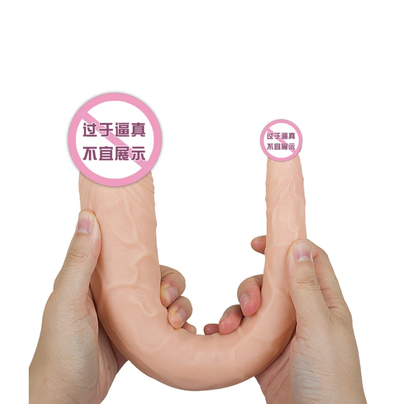 Mini Double Head Simulation 14 inch Dildo Les Female Masturbation Lara Rear Anal Plug PVC Dildo for women/man