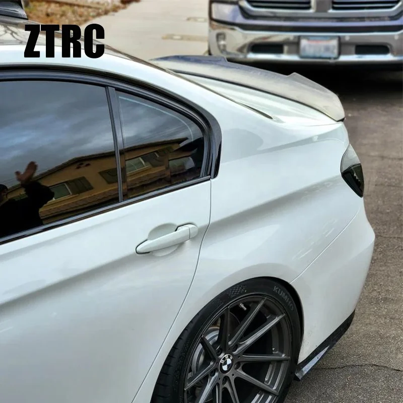 For BMW 3 Series F30 F35/M3 F80 Sedan PSM Style Real Carbon fiber Rear Spoiler Trunk wing 2011-2019