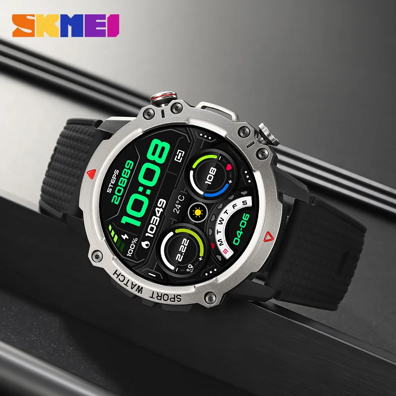 SKMEI S243 Luxury Fashion Smart Watch Man Full Fitness IP67 Waterproof Heart Rate Blood Pressure Monitor Smart Watches