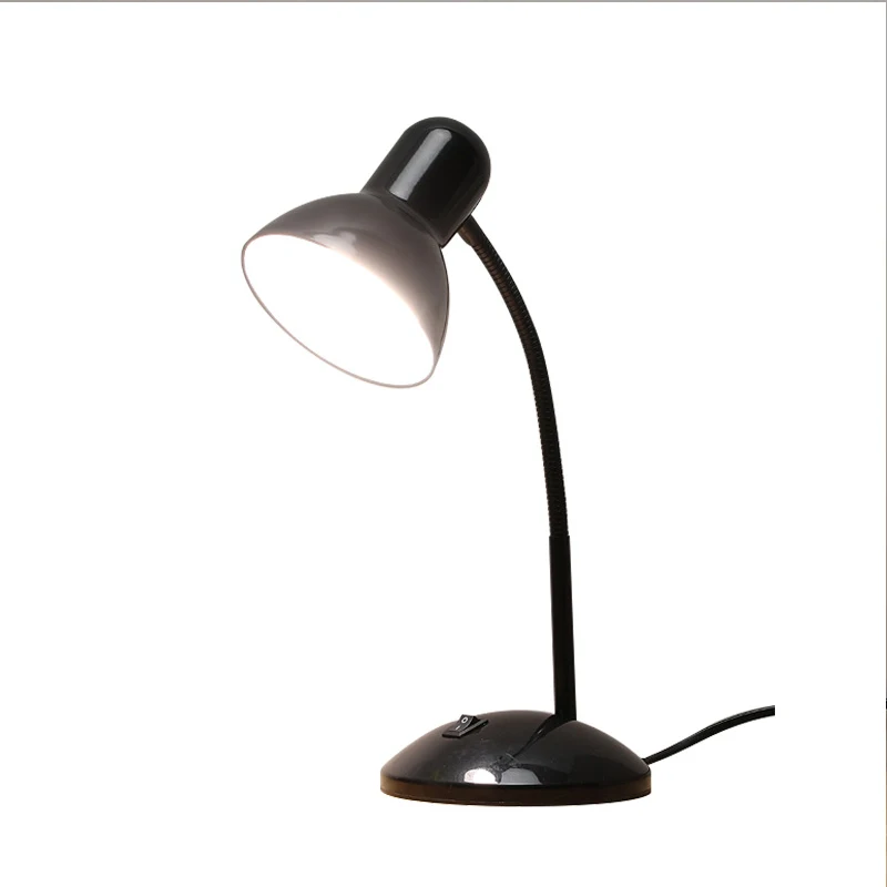 Upgraded simple E27 Metal fashionable learning Adjustable GooseNeck table lamp for Bedroom Study Room and Office