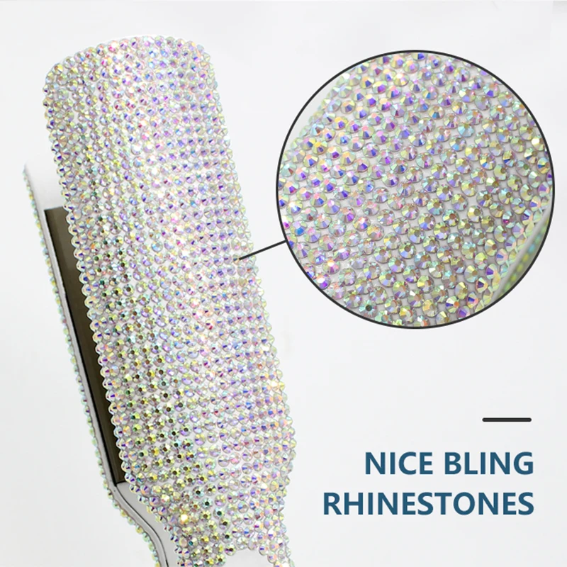 Wholesale Pink Black Rhinestone Electric 500 Degrees Hot Comb Hair Straightener Hotcomb Bling Hot Comb Electric