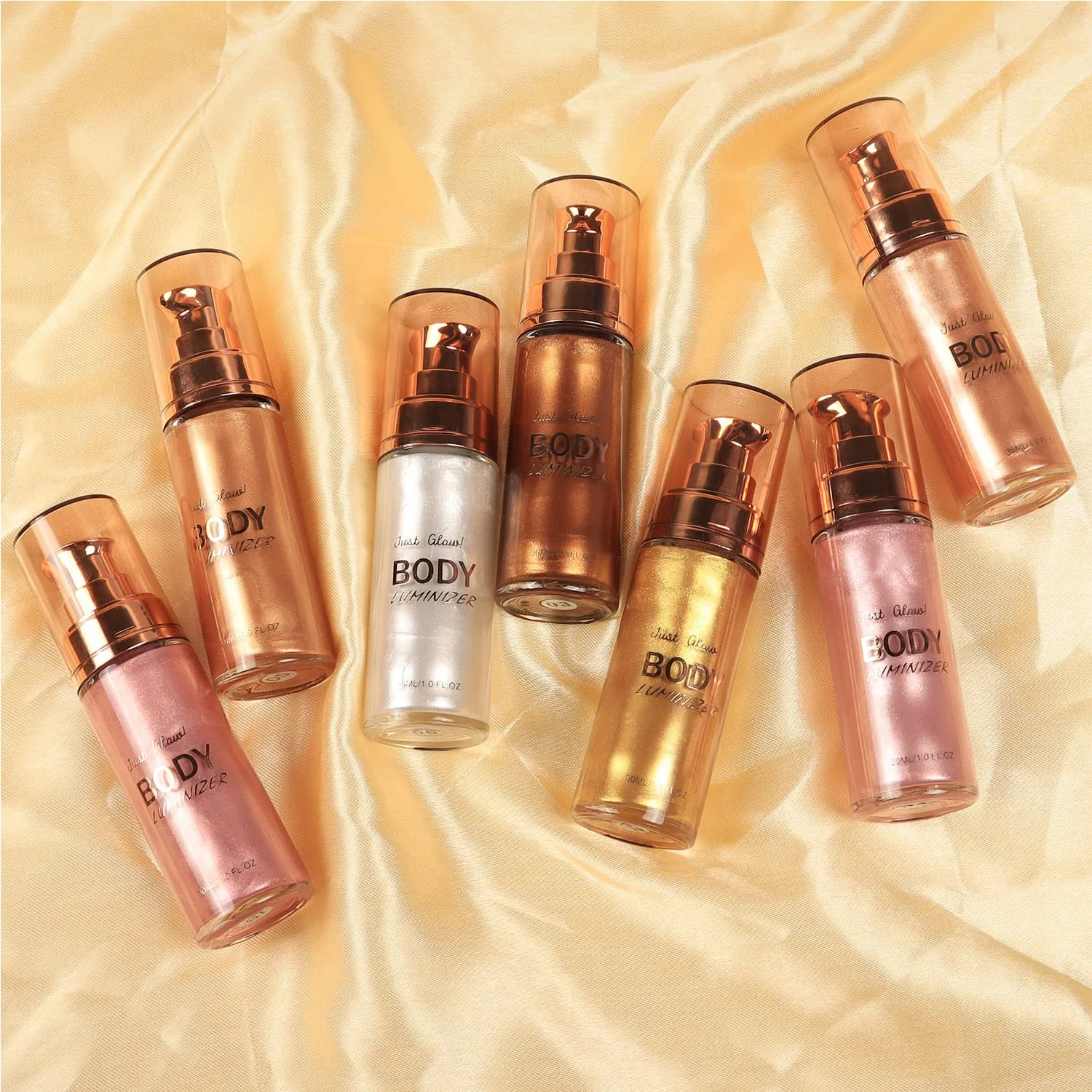 Small MOQ Shimmering Body Glitter Tanning Shimmer Spray Private Label Hot Sale Natural ODM OEM Liquid Highlighter Makeup