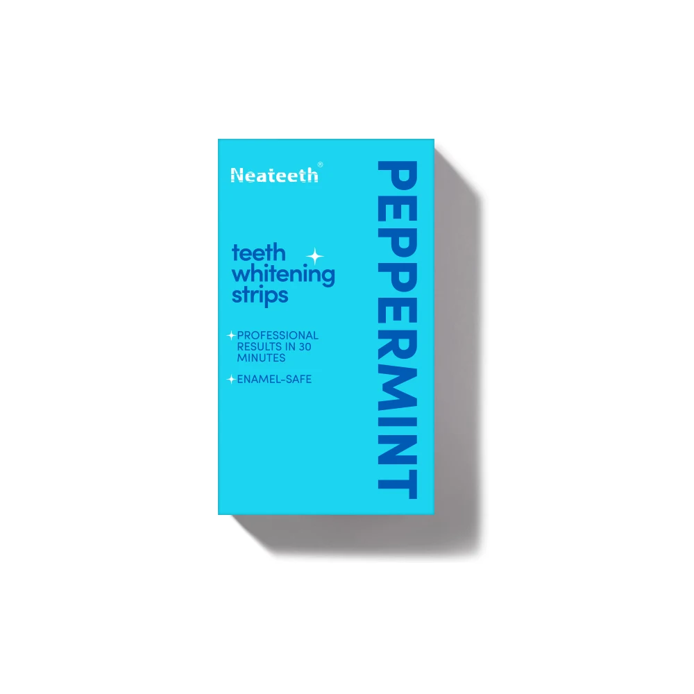 Private Label Teeth Whitening Strips Mint Flavor PAP Enamel Safe Whitening Gel Dry Strips Instant Result