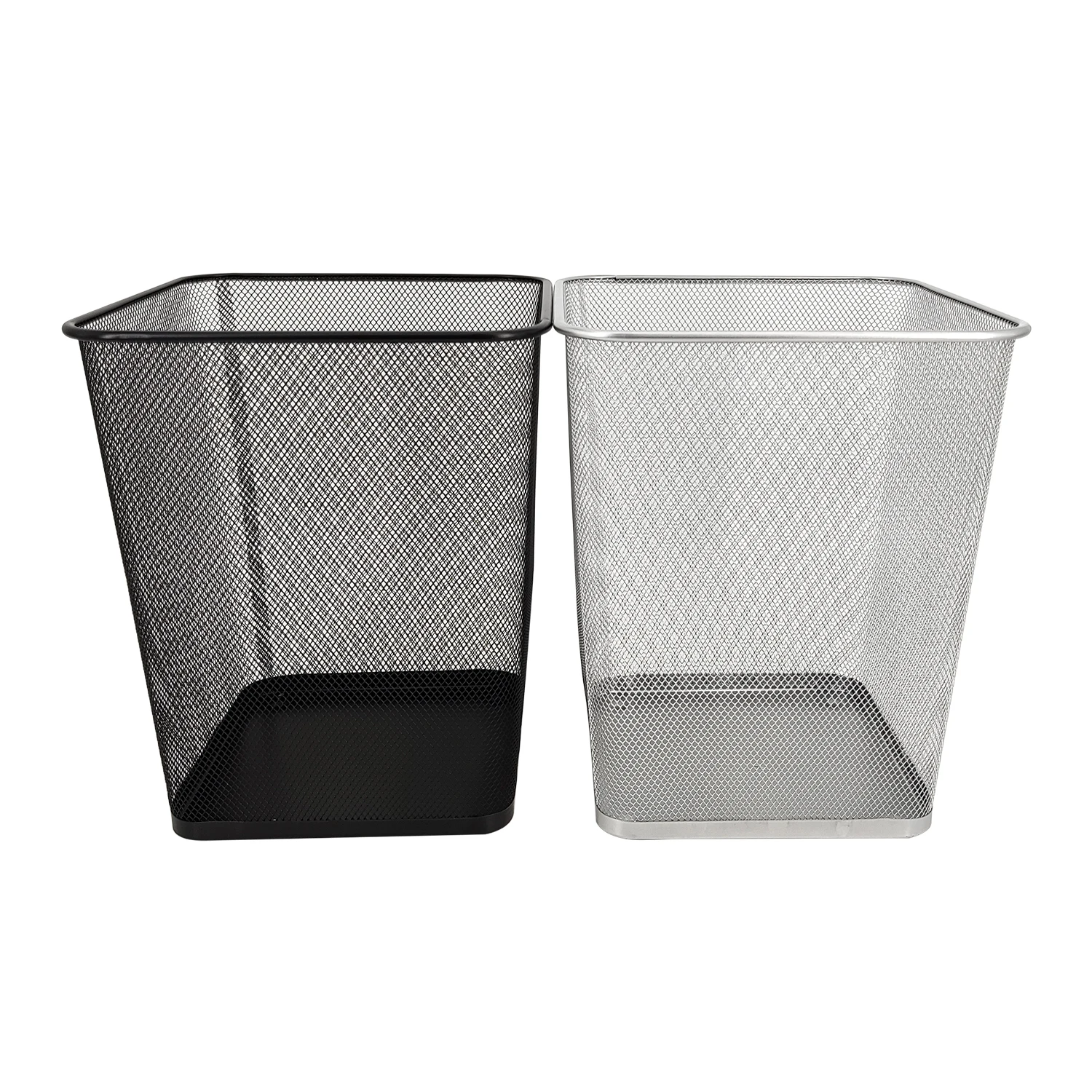 Low Price Steel Mesh Waste basket Black Storage Rubish Bin trash can for office With stock