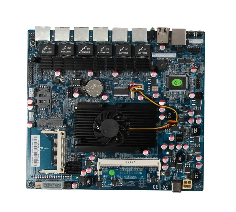 
Intel D525 6LAN 1U router firewall chassis pfsense firewall barebone solid long life capacitor 