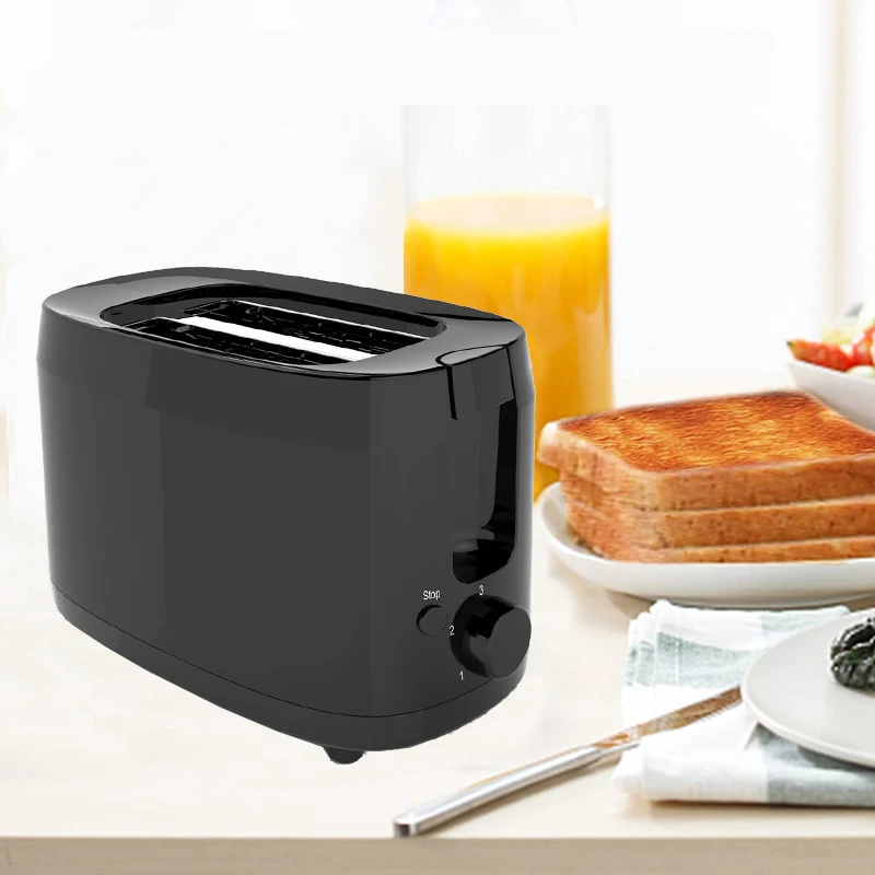 Low Price Hot Selling Electric Household Kitchen Bread Toaster Removable Crumb Tray Cool Touch Plastic Pop Up 2 slice Toaster