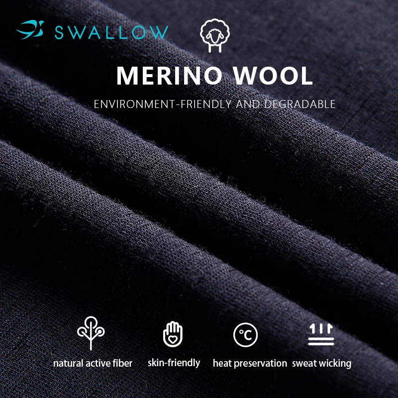 Ласточка черный оптовая цена шерсть дышащие Мерино мужской внутреная Нена