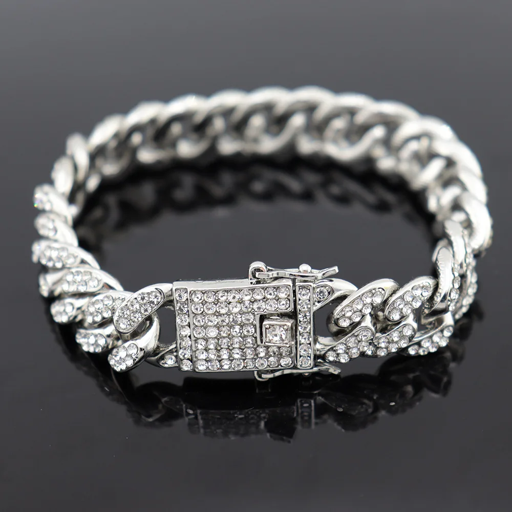 
New Custom Multi-style Gold Silver Plated Bracelet Chain Hip Hop CZ Iced Out Cuban Link Bracelet For Men Women Jewelry 