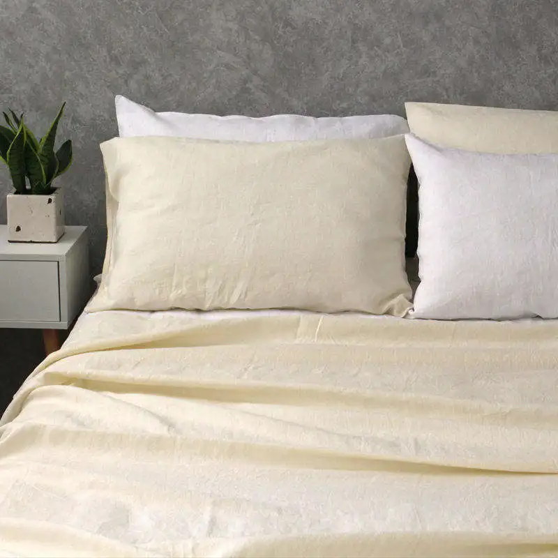 Factory Direct Sell Bed Linen Luxury Customized Size 100% Pure Flax Linen Fabric Bedsheets