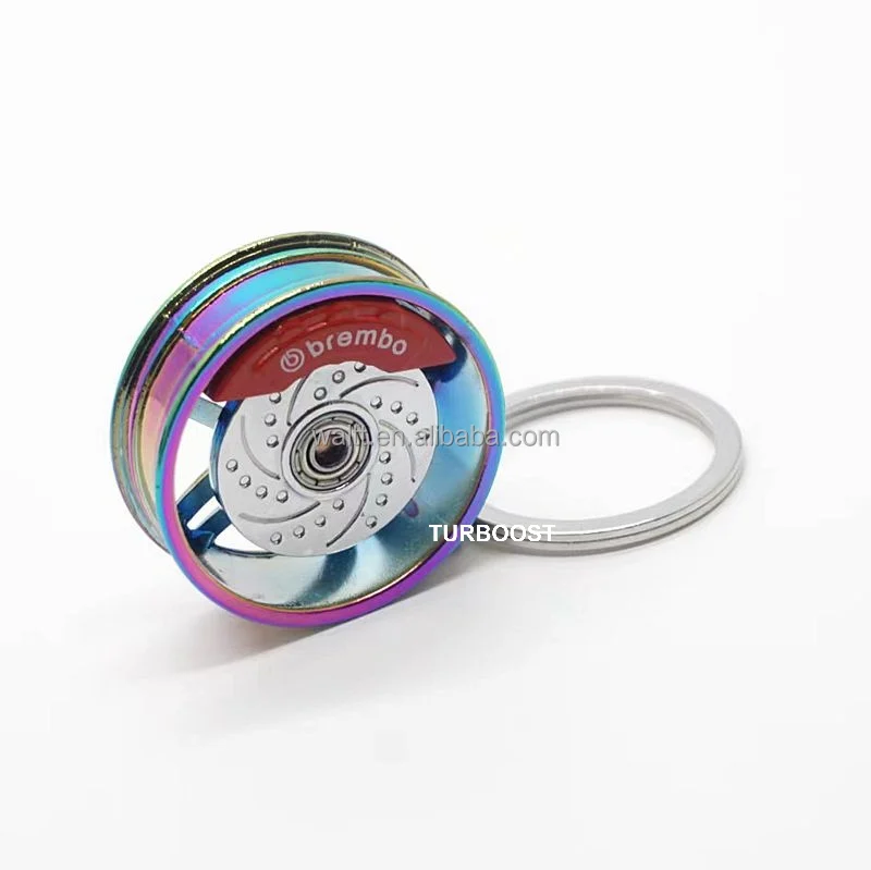 Double 5 Spoke Wheel with Rotary Disc Brake Keychain Neo chrome color