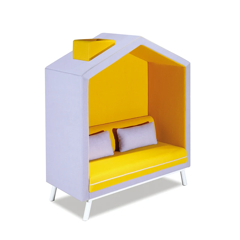 Office Meeting Pod Telephone Booth Chatting Pod Meeting Sofa Fabric Booth Sofa Sound Insulation Coffee Bar
