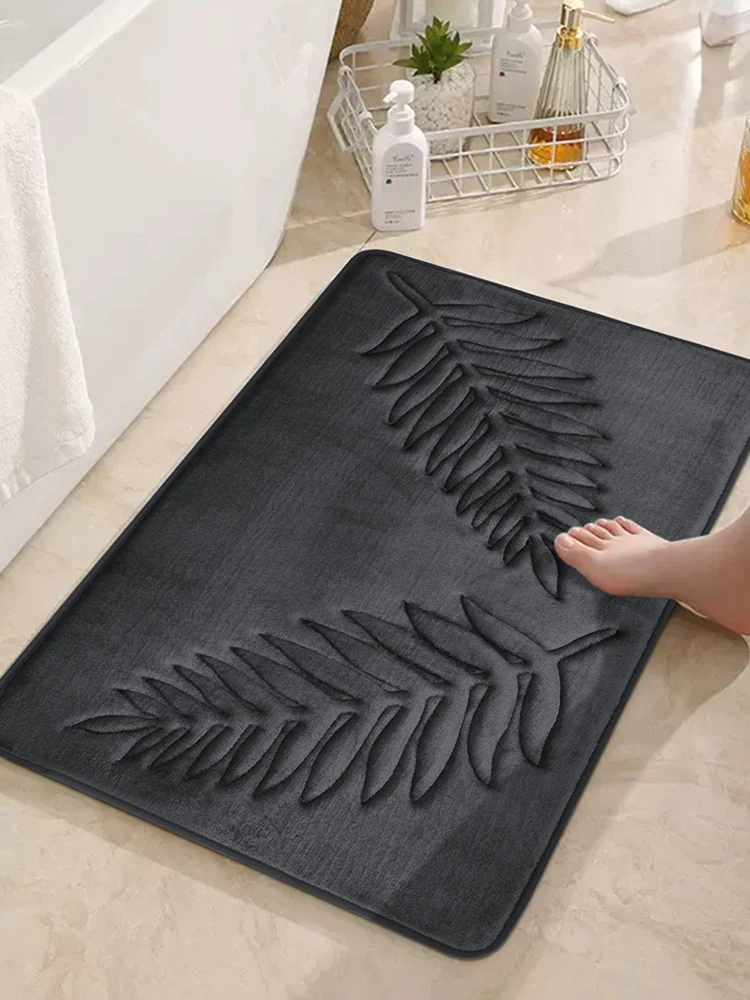 Memory Foam Bathroom Floor Mats Bathroom Absorbent Non-Slip Mats Living Room Bedroom Kitchen Entry Carpet
