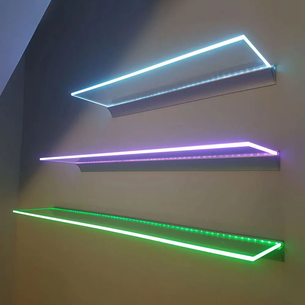 Custom Clear Plexiglass Display Shelves with Light for Home Store Marketing Display