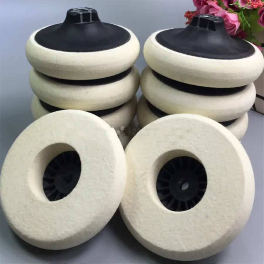 China Cloth Cotton Fiber Non Woven Wool Hard Felt Material Abrasive Grinding Buffing Polishing Wheel For Glass Pva Marble Stone
