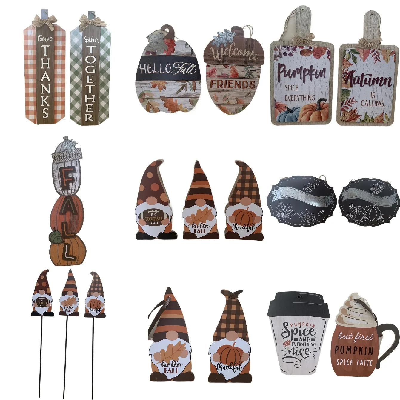 Hot Sale Factory Direct Creative Handicraft Wall Decor Wall Signs Ornament Autumn Harvest Festival Wooden Crafts