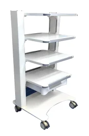 YSH Veterinary White Beautiful Strong No Fading and Rust High Quality Multifunctional Endoscope Trolley
