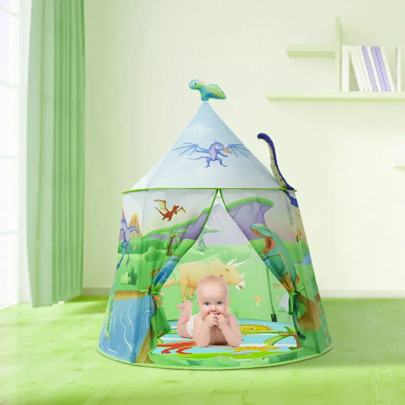 Foldable eco-friendly Fun Playhouse Tents Dinosaur Pop Up Kids Tent House Indoor