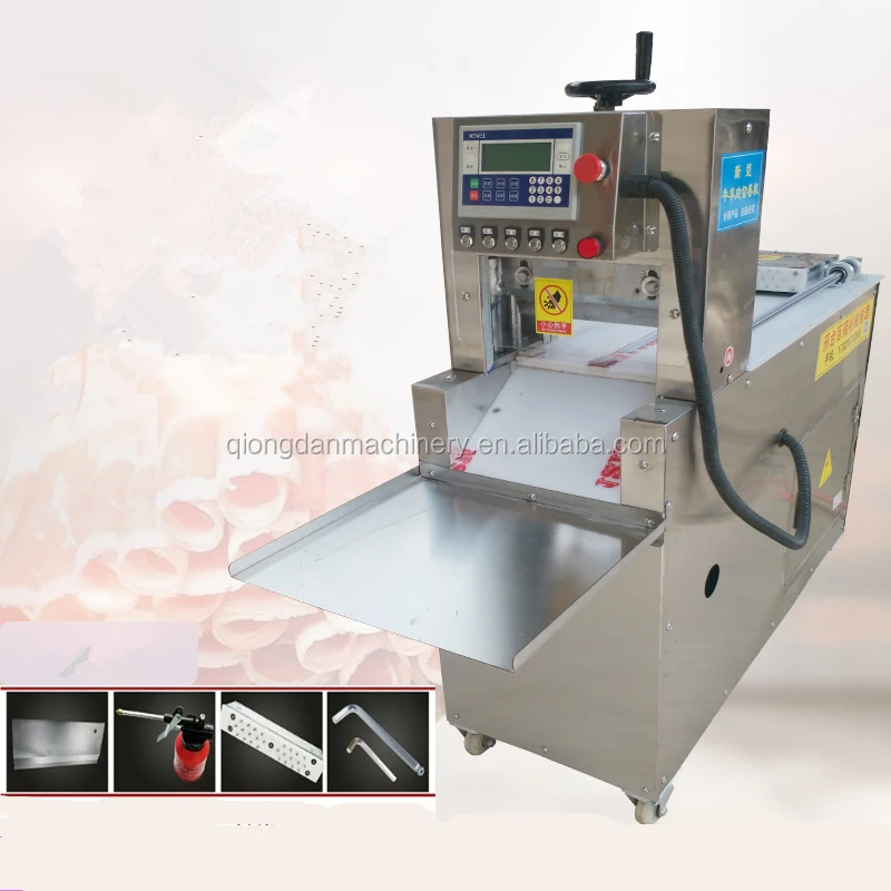 Restaurant heavy duty automatic frozen meat slice slicer mutton beef roll cutter machine bacon slicing sausage cutting machine