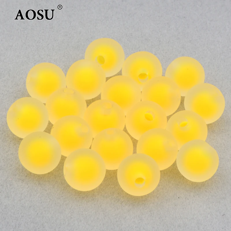 AOSU Wholesale 16mm Red Color Strass Beads Single Hole Round Crystal Beads Acrylic Frosted Beads For Earring