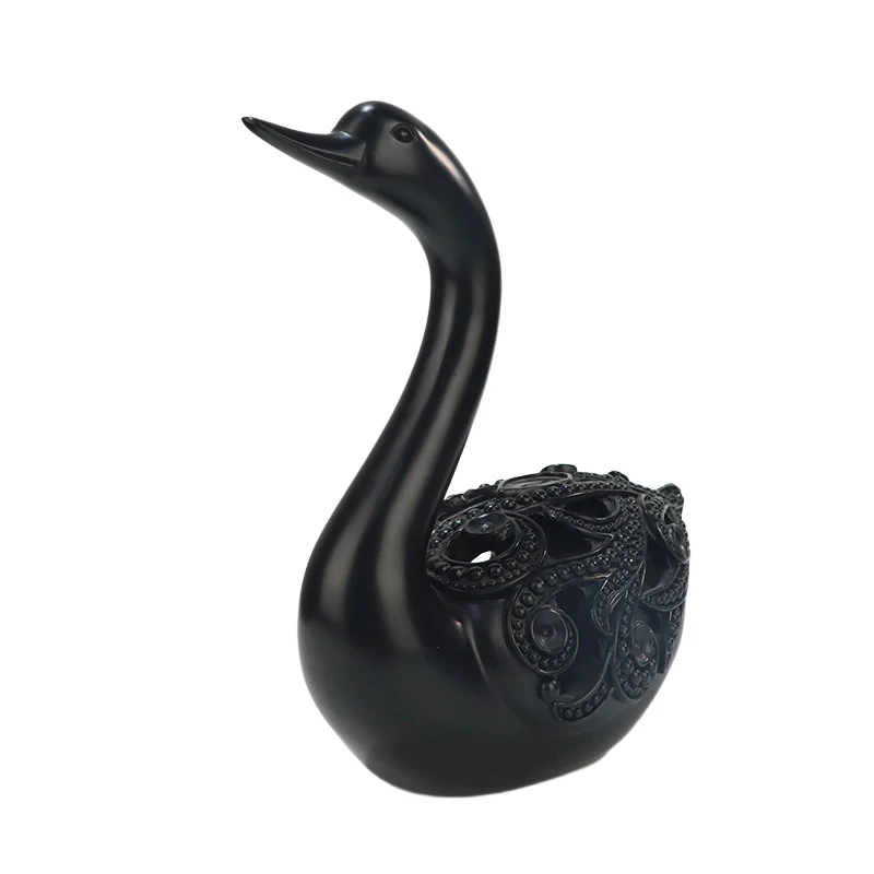 Custom Made Life Size Elegant Black Swan De Luxe Cheap Modern Home Decorations