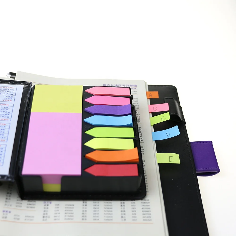BECOL Promotional Customized Rectangular Note Pad Mini Memo Pad PU Leather Cover Sticky Notes Set with Calendar