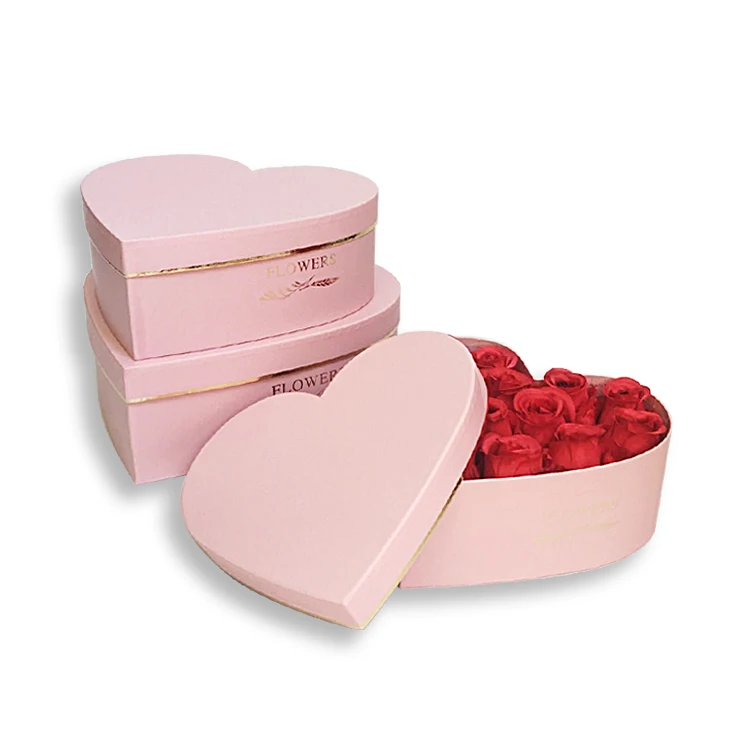 In stock Large big mini size gift cardboard boxes for flower heart shape flower box gift heart box set