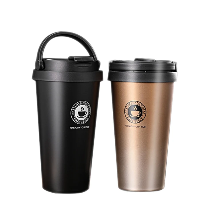 Wholesale Custom 500Ml Tumbler Tumblers In Mugs Cup Insulated Travel Coffee Mug Cup Stainless Steel Wide Handle Coffee Mug