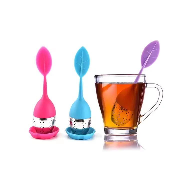 Silicone Infuser Loose Tea Leaf Strainer  Filter With Silicone Mat