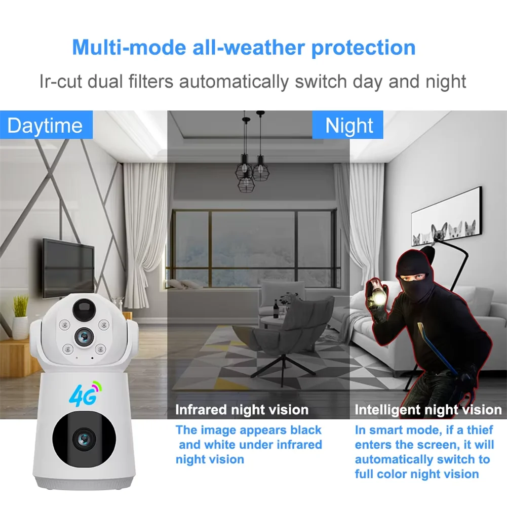 Two-Way Voice Motion Detection Night Vision PTZ WiFi Wireless Indoor Outdoor Cctv Home Security IP Camera System