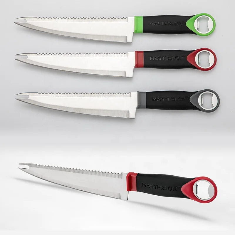 
Multi 4 in 1 function chef bread fork single knife with bottle opener 