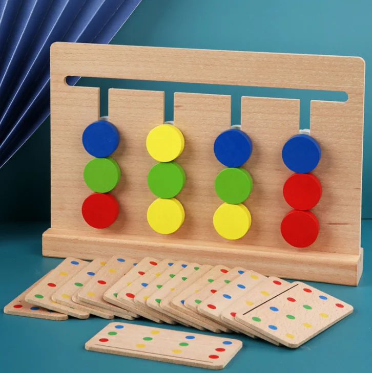 Hot sale Wooden Wooden toy four color game Wooden color cognitive toys Wooden color matching game for kids