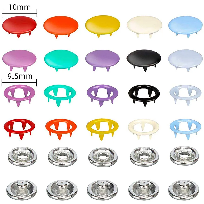 Factory Supply 7.5mm 8.5mm 9.5mm Stainless Nickle Snap Ring Button Prong Snap Button for Jackets