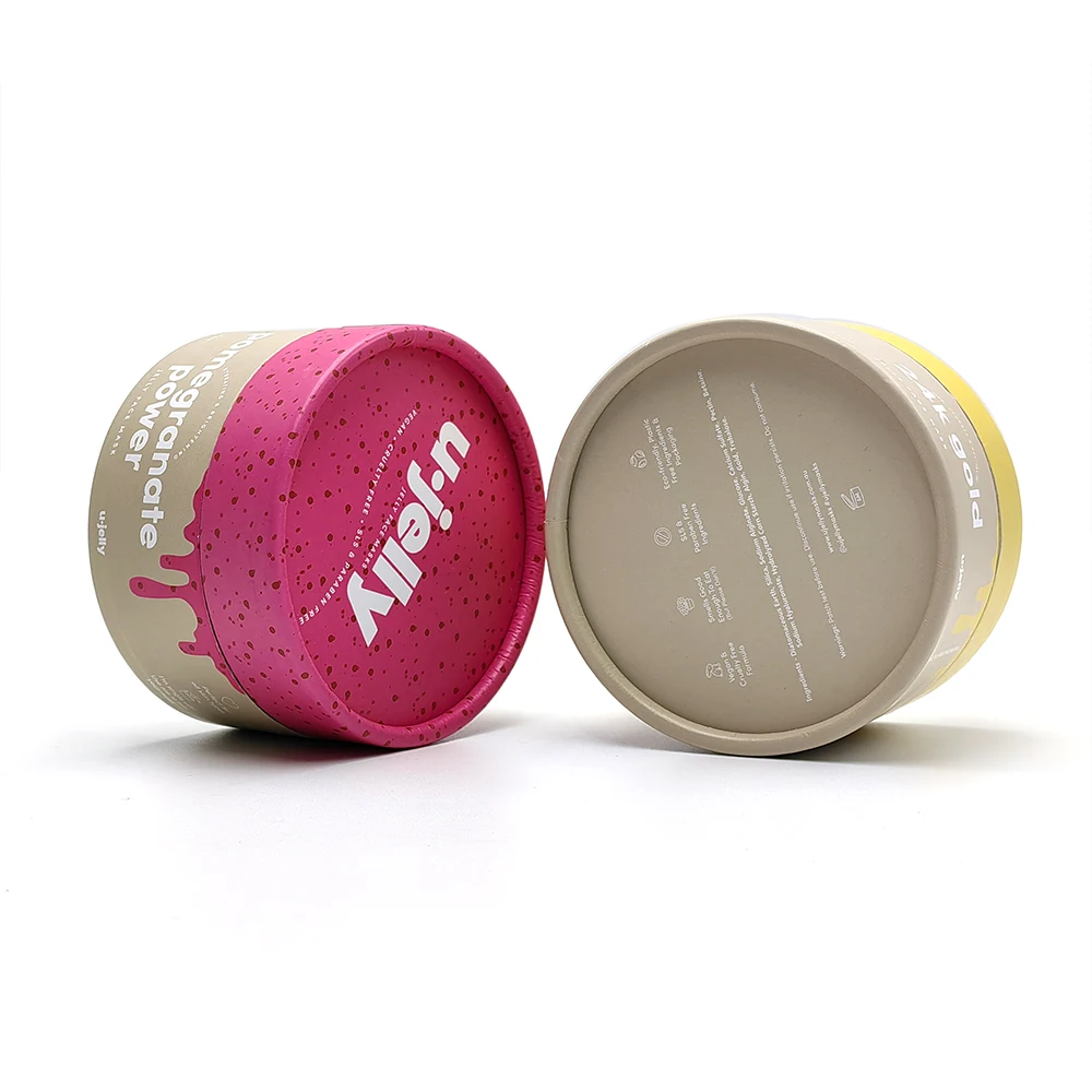 Luxury printing Cardboard Paper Tube For Food Protein Powder Packaging Vitamin Capsule Packaging Tube