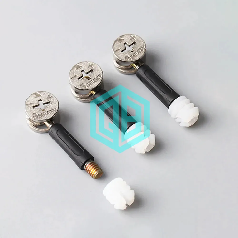 M6 Furniture Bolt and Nut Set Clothes Cabine Desk Link Fixer Connector Screw Three-In-One Woodworking Nut Length 32 35 40mm