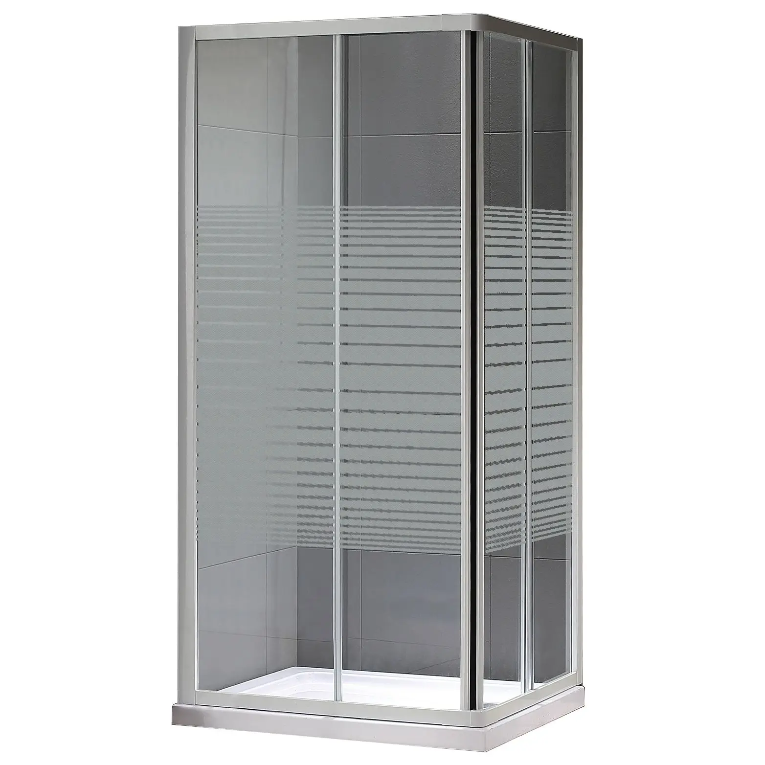Square Sliding Glass Door Shower Enclosure