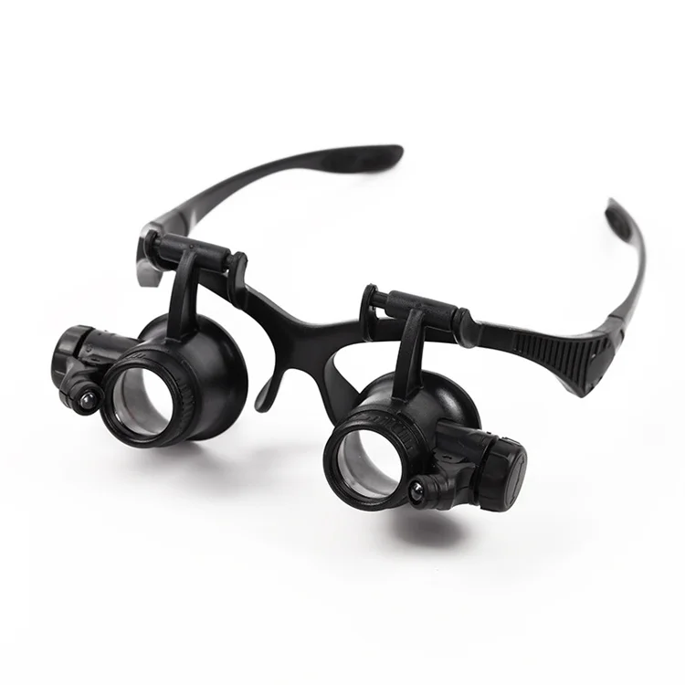 Set upgrade eight magnification lens glasses watch repair magnifier with LED