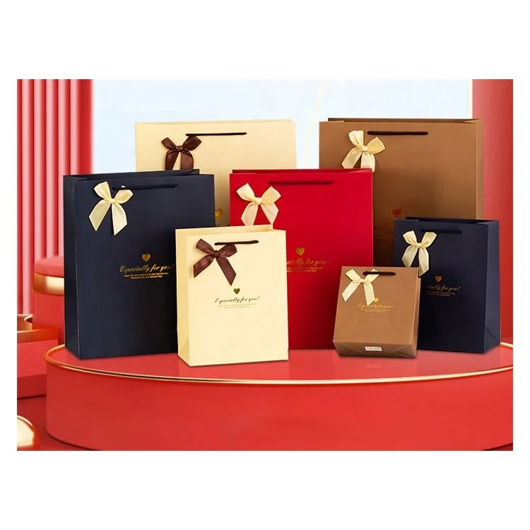 Wholesale Luxury Custom Logo Black Gift Bags For Small Business