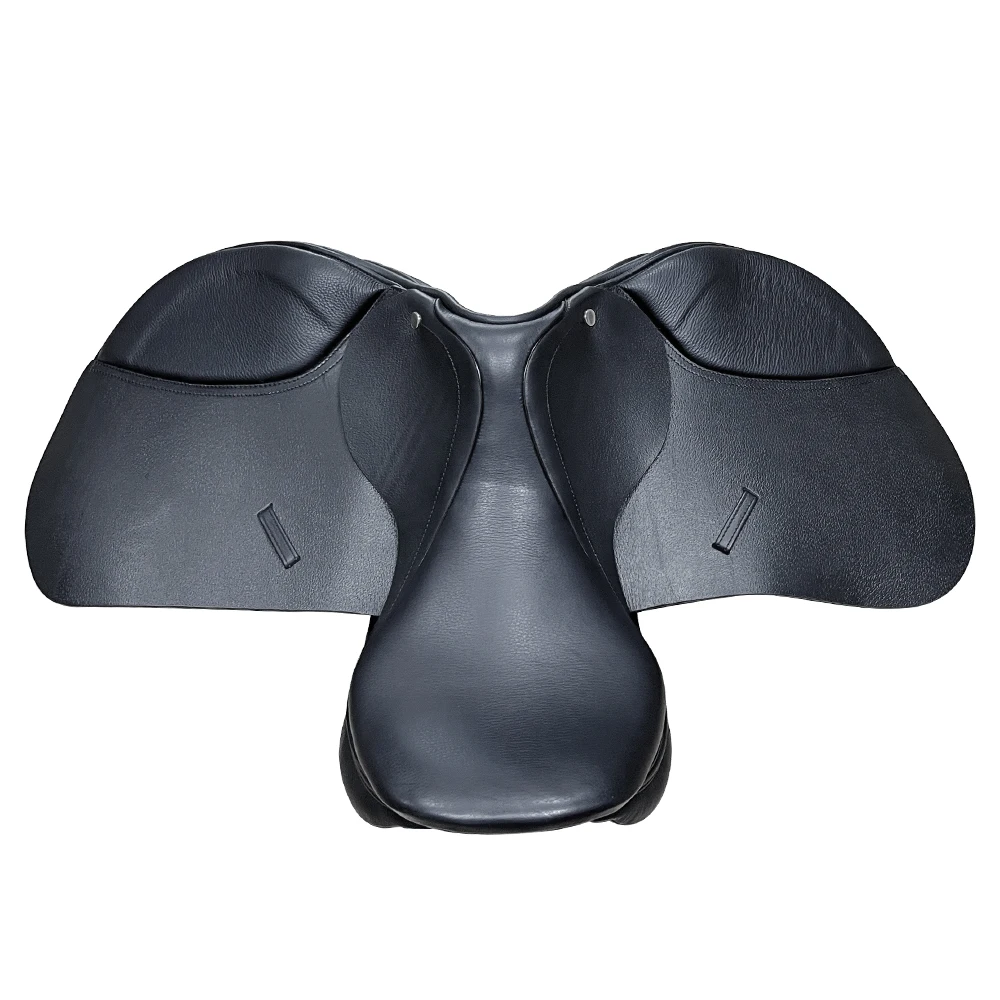 High Quality Removable Black Leather Rocking English Saddle for Horse Racing Dressage Saddle Seat Show Jumping and Polo