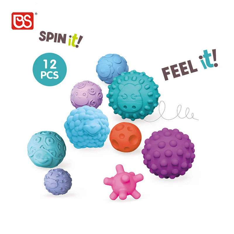 BS Toy Anxiety Relief Tie Dye Mixed Color Hand Exercise Fingertip Toy 3D Funny Silicone Squeeze Ball With Plastic Tube