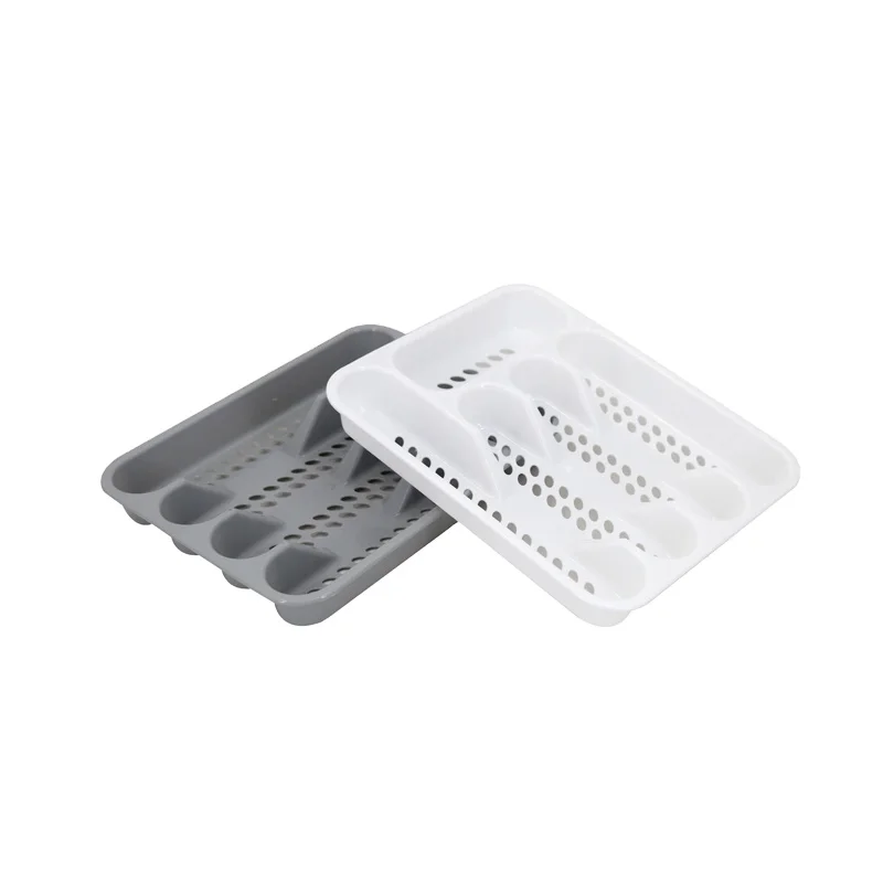 4 Grids Kitchen Drawer Cutlery Tableware Plastic Storage Holder Organizer Rack Tray