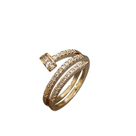 Classic Metal Spiral Gold Opening Rings For Woman Korean Fashion Jewelry Wedding Girls Luxurious Finger Set