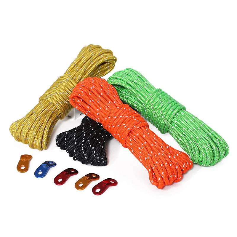 High quality durable reflective wind proof camping accessories outdoor 5mm multifunctional standard tent rope